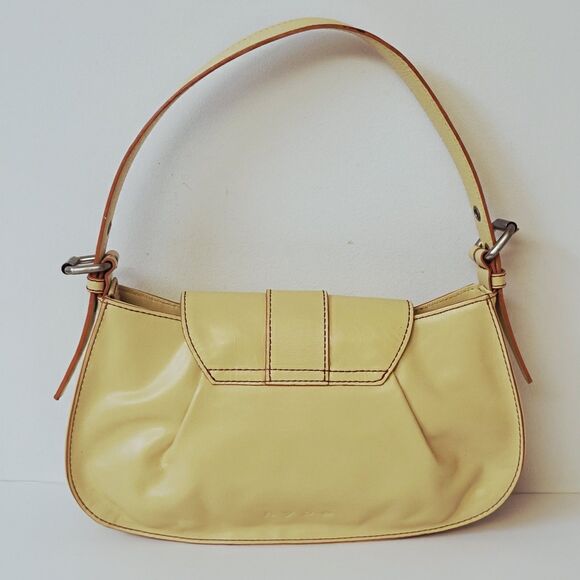 Hype Leather Yellow Red Seams Y2K Tote/Shoulder Purse - Picture 6 of 13